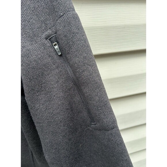 LL Bean Sweater Jacket Womens Small Black Full Zip Hooded Fleece Long Gorpcore - Picture 3 of 7
